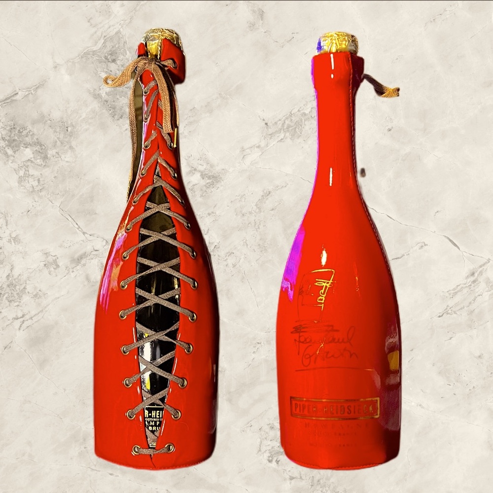 VERY RARE Piper-Heidsieck Jean Paul Gaultier Red Corset Latex Champagne Bottle